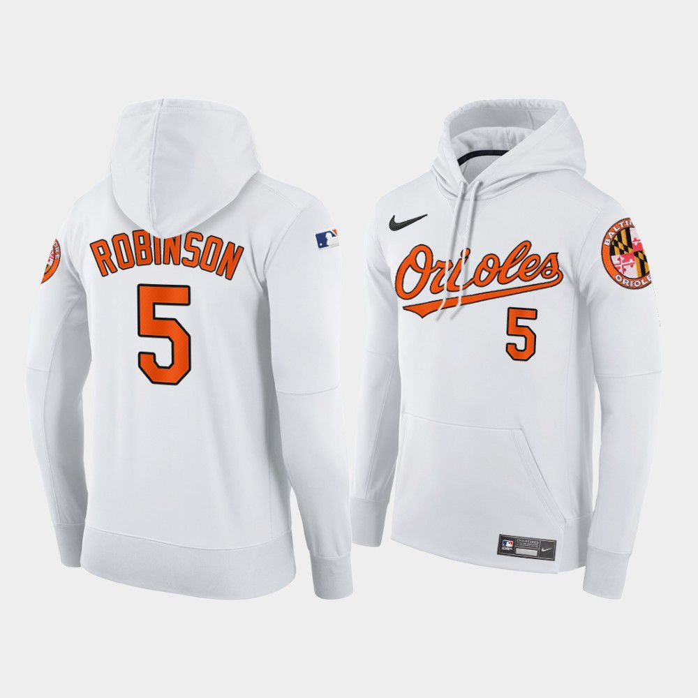 Men Baltimore Orioles #5 Robinson white home hoodie 2021 MLB Nike Jerseys->customized mlb jersey->Custom Jersey